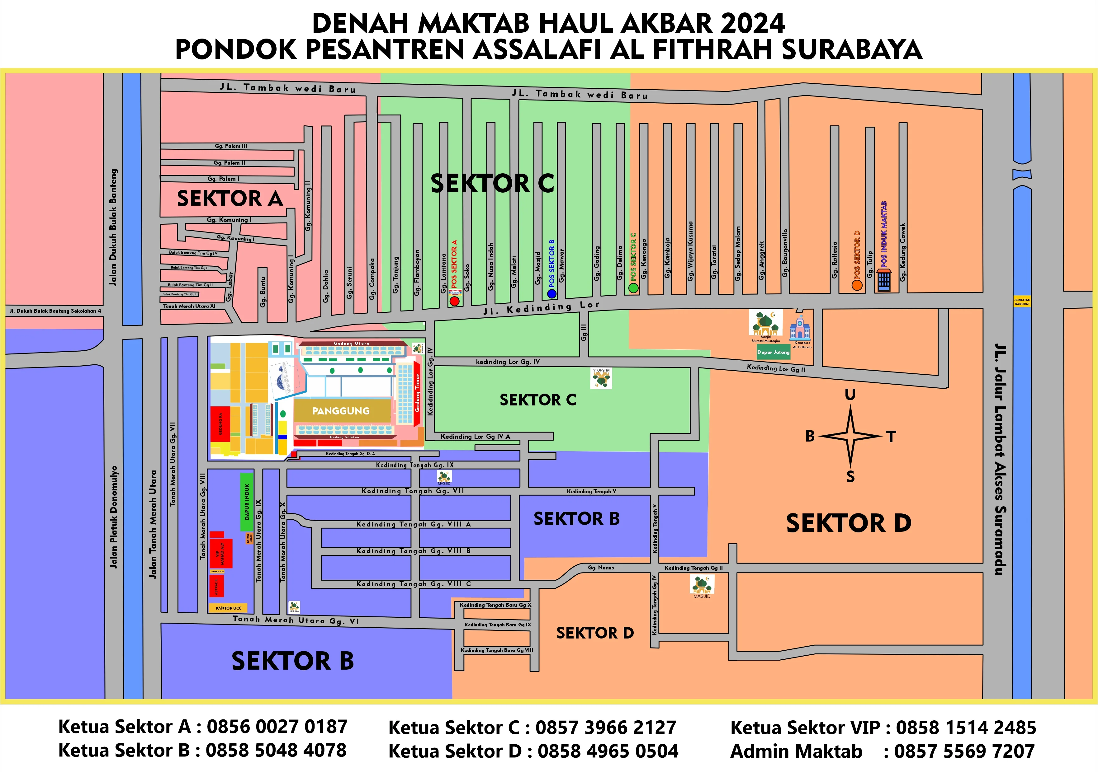 Peta lokasi pembagian maktab dan sektor HAF 2024